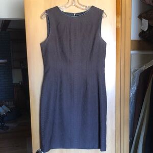 Tahari Brown Sleeveless snakeskin print Dress with exposed back zipper. Size 12